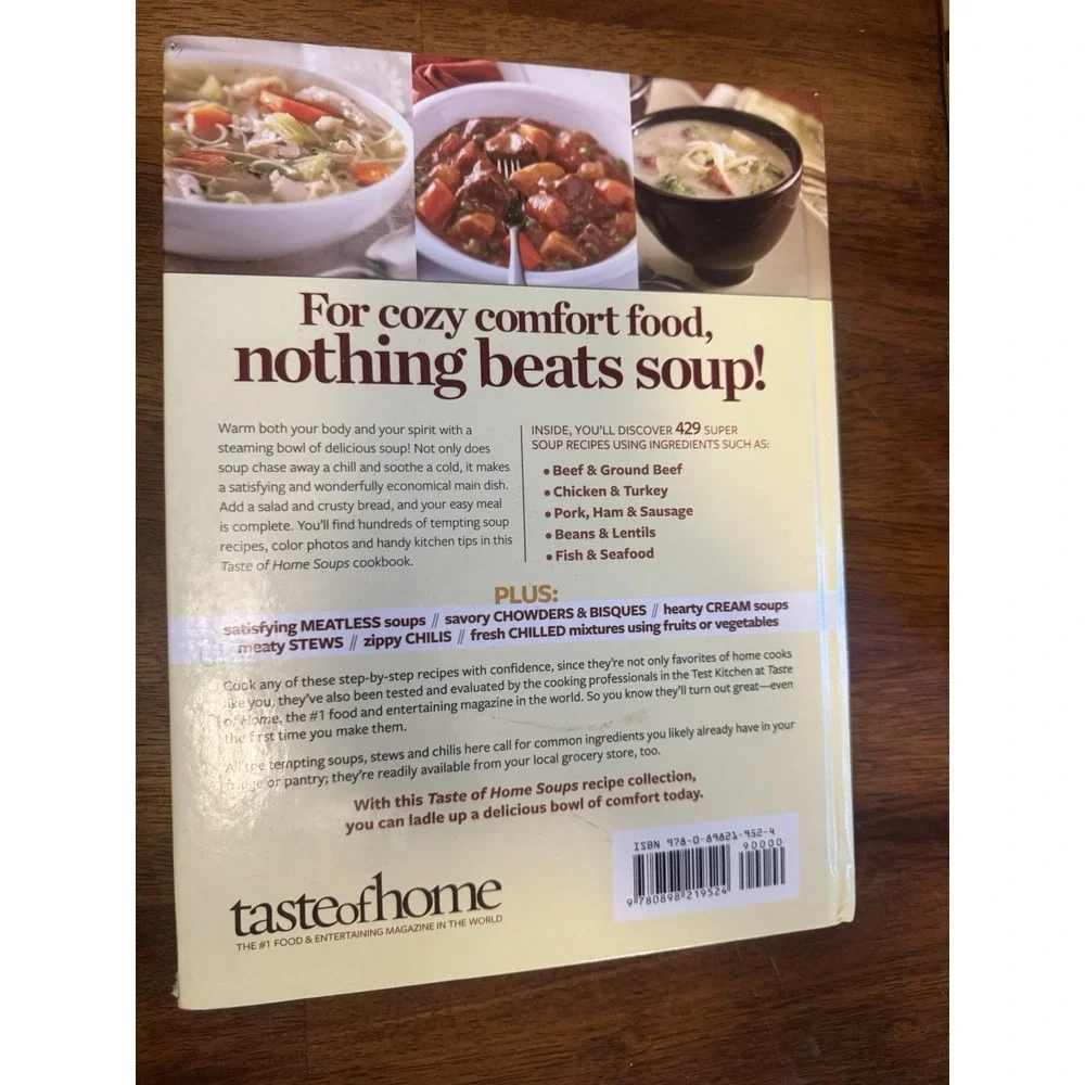 Taste of Home Soups Cookbook Hardcover English Over 425 Warm & Hearty Recipes